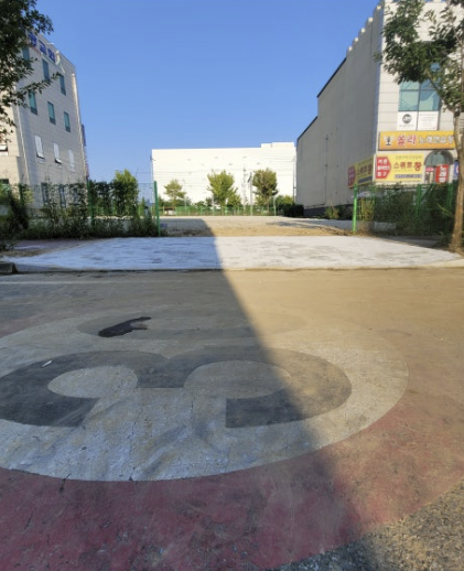 보도블럭시공 완료 전경