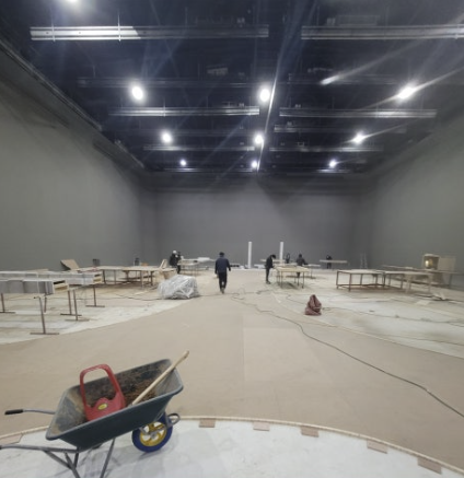 실내 아스콘 포장 시공 전 현장