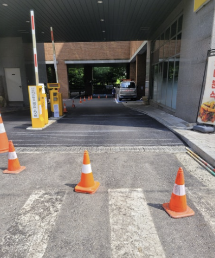 주차장 노면표시 시공 전
